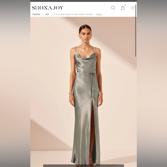 Shona Joy Dresses & Skirts - Shona Joy La Lune Bias Cowel maxi dress sage size 6 unworn tags still intact